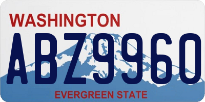 WA license plate ABZ9960