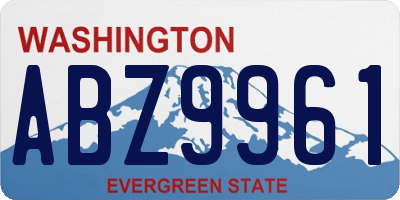 WA license plate ABZ9961