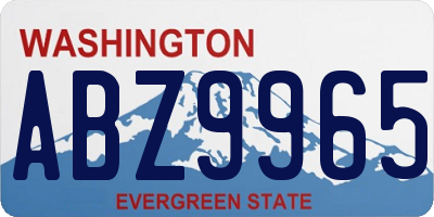WA license plate ABZ9965