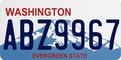 WA license plate ABZ9967