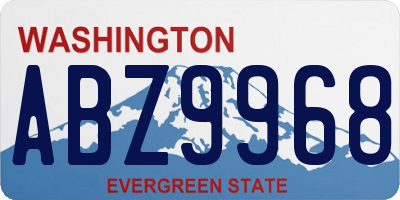 WA license plate ABZ9968