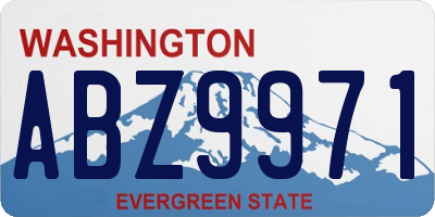 WA license plate ABZ9971