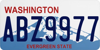 WA license plate ABZ9977