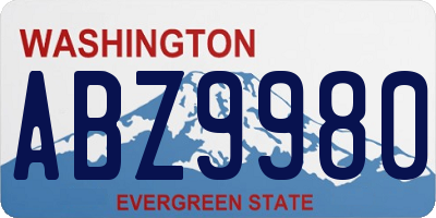 WA license plate ABZ9980