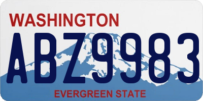 WA license plate ABZ9983