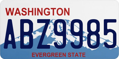 WA license plate ABZ9985