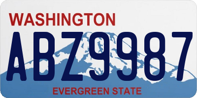 WA license plate ABZ9987
