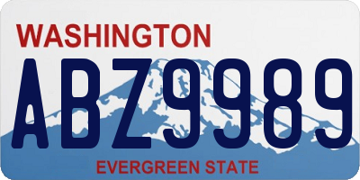 WA license plate ABZ9989