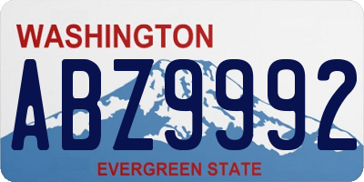 WA license plate ABZ9992