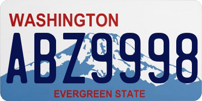 WA license plate ABZ9998