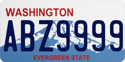 WA license plate ABZ9999