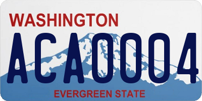 WA license plate ACA0004
