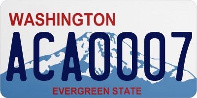 WA license plate ACA0007