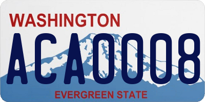 WA license plate ACA0008