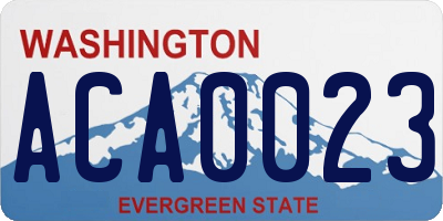 WA license plate ACA0023