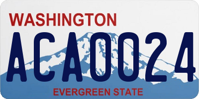 WA license plate ACA0024