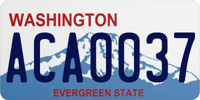 WA license plate ACA0037