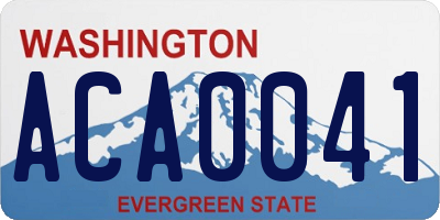 WA license plate ACA0041