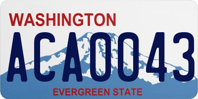 WA license plate ACA0043