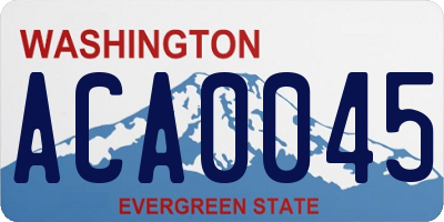 WA license plate ACA0045
