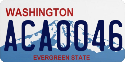 WA license plate ACA0046