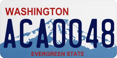 WA license plate ACA0048
