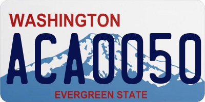 WA license plate ACA0050