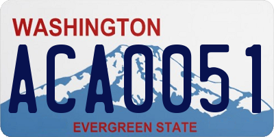 WA license plate ACA0051