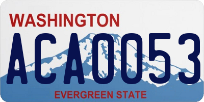 WA license plate ACA0053