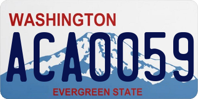 WA license plate ACA0059
