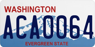 WA license plate ACA0064