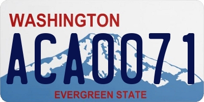 WA license plate ACA0071
