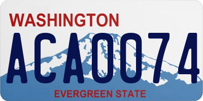 WA license plate ACA0074