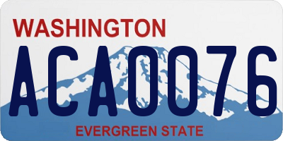 WA license plate ACA0076