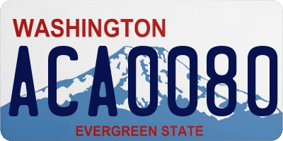 WA license plate ACA0080