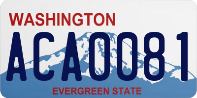 WA license plate ACA0081