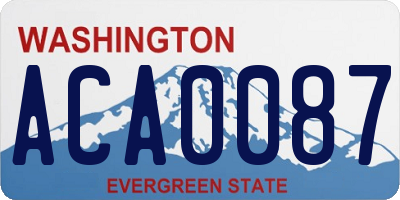 WA license plate ACA0087