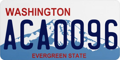 WA license plate ACA0096