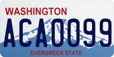WA license plate ACA0099