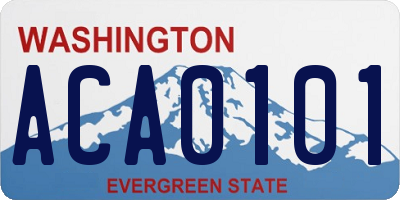 WA license plate ACA0101