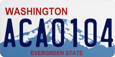 WA license plate ACA0104