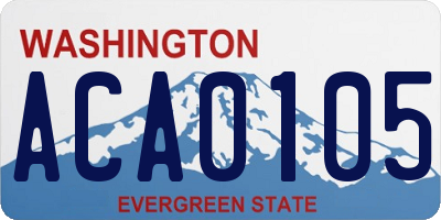 WA license plate ACA0105