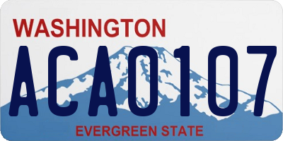 WA license plate ACA0107