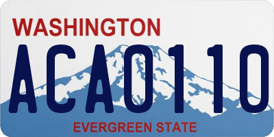 WA license plate ACA0110