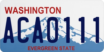 WA license plate ACA0111
