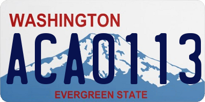 WA license plate ACA0113
