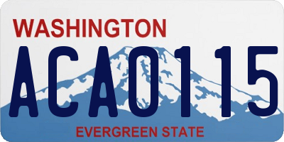 WA license plate ACA0115