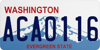 WA license plate ACA0116
