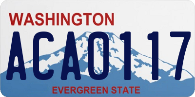 WA license plate ACA0117