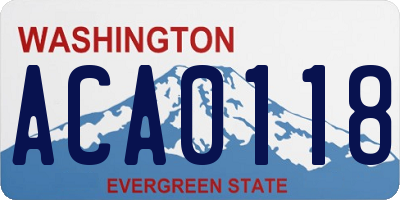 WA license plate ACA0118